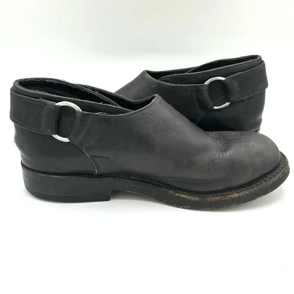 NANA Vintage Late 80s Early 90s Black Leather Single Buckle Shoes Size UK 4 US 6 - Picture 5 of 10